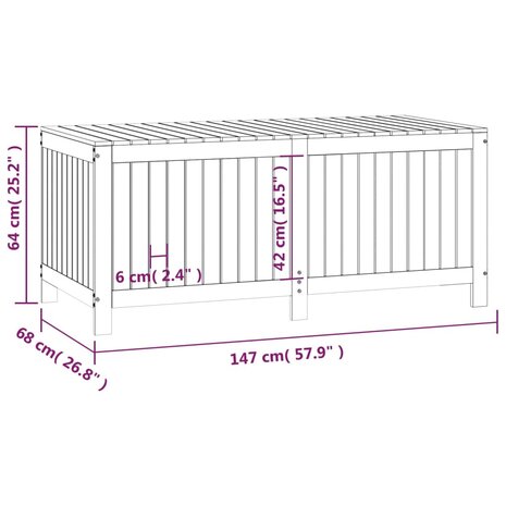 Tuinbox 147x68x64 cm massief grenenhout