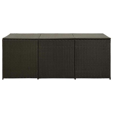 Tuinbox 180x90x70 cm poly rattan bruin
