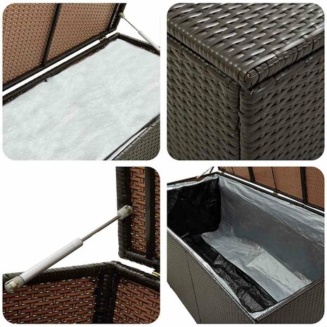 Tuinbox 100x50x50 cm poly rattan bruin