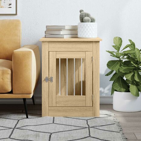 Hondenbench 55 x 80 x 68 cm bewerkt hout sonoma eikenkleurig
