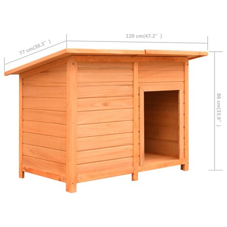 Hondenhok 120x77x86 cm massief grenenhout en vuurhout