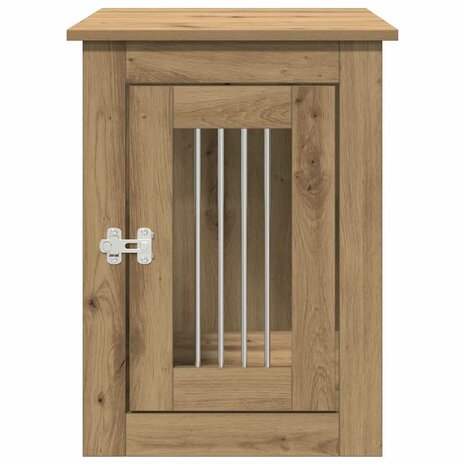 Hondenbench 45x62x59 cm bewerkt hout artisanaal eikenkleurig