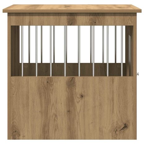 Hondenbench 45x62x59 cm bewerkt hout artisanaal eikenkleurig