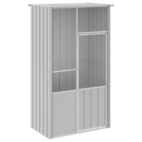 Vogelkooi 115x78x200 cm gegalvaniseerd staal grijs