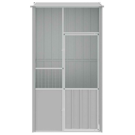 Vogelkooi 115x78x200 cm gegalvaniseerd staal grijs