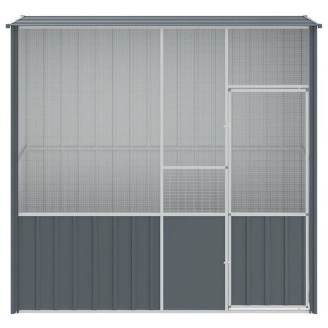 Vogelkooi 215x78x200 cm gegalvaniseerd staal antracietkleurig