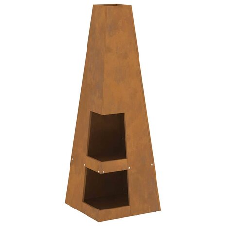 Vuurkorf Bruin 35 x 35 x 100 cm Cortenstaal