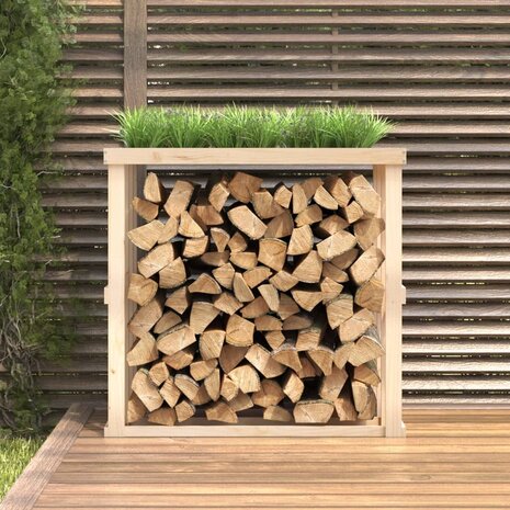 Houtblokhouder 108x52x106 cm massief grenenhout