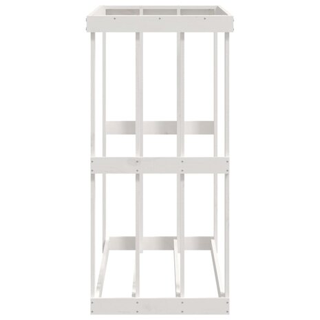 Houtblokhouder 108x52x106 cm massief grenenhout wit