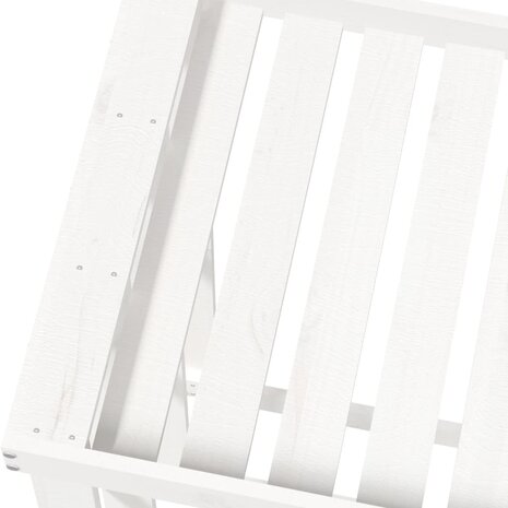 Houtblokhouder 108x52x106 cm massief grenenhout wit