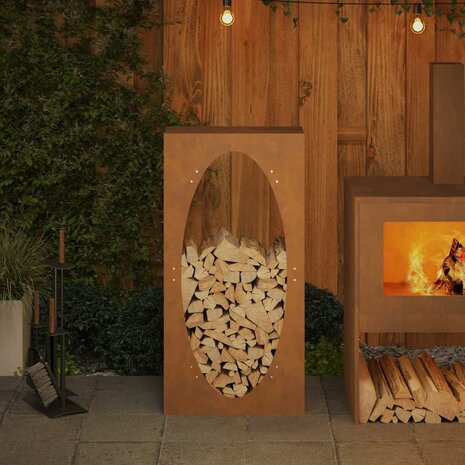 Brandhoutrek 50x23x100 cm weervast staal