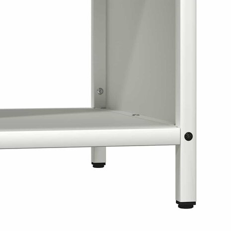 Brandhoutrek met houten blad 100,5x35,5x40 cm wit