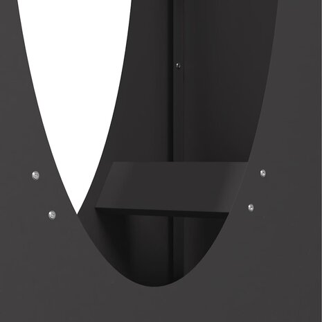 Brandhoutrek 50x23x100 cm koudgewalst staal zwart
