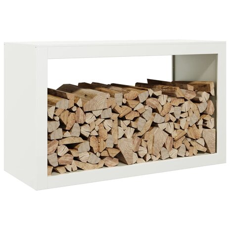 Haardhoutrek 100x40x60 cm staal wit