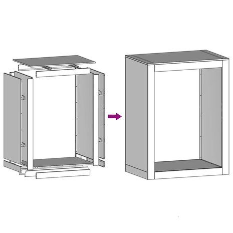Haardhoutrek 60x40x80 cm gegalvaniseerd staal