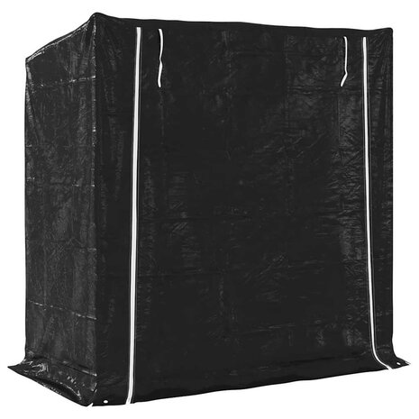 Haardhoutrek met regenhoes 200x100x200 cm gegalvaniseerd staal