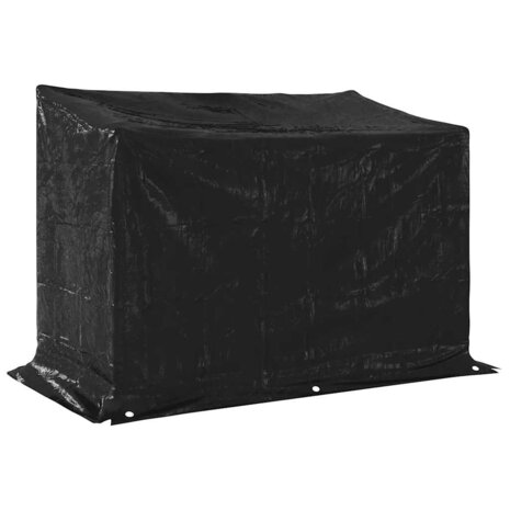 Haardhoutrek met regenhoes 151x80,5x110,5 cm staal