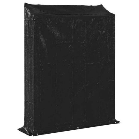 Haardhoutrek met regenhoes 150x40x200 cm gegalvaniseerd staal