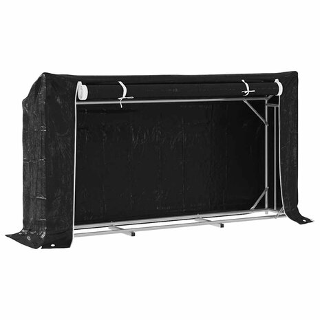 Haardhoutrek met regenhoes 200,5x41x110,5 cm staal