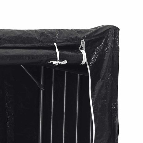 Haardhoutrek met regenhoes 200,5x41x110,5 cm staal