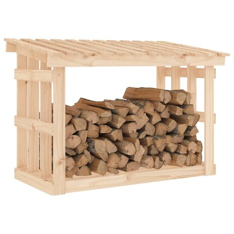 Haardhoutrek 108x64,5x77 cm massief grenenhout wit