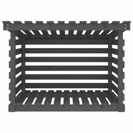 Haardhoutrek 108x73x79 cm massief grenenhout grijs