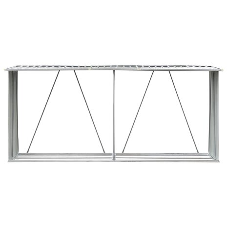 Haardhoutschuur 330x84x152 cm gegalvaniseerd staal groen