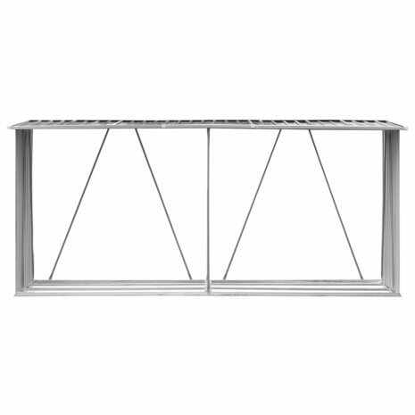 Haardhoutschuur 330x84x152 cm gegalvaniseerd staal antraciet