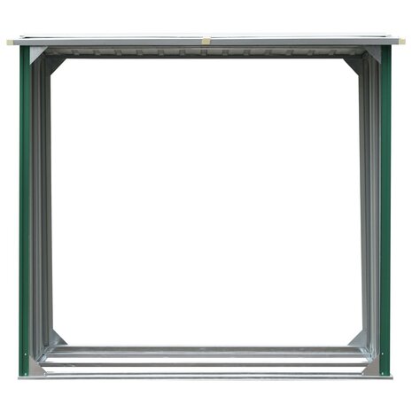 Haardhoutschuur 172x91x154 cm gegalvaniseerd staal groen