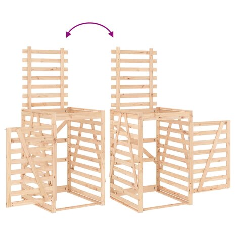Containerberging dubbel massief grenenhout