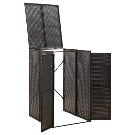 Containerberging enkel 70x80x117 cm poly rattan zwart