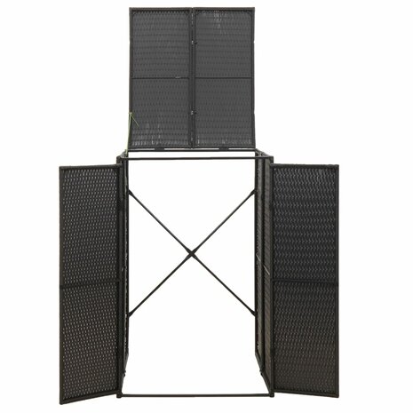 Containerberging enkel 70x80x117 cm poly rattan zwart