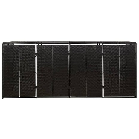Containerberging viervoudig 274x80x117 cm poly rattan zwart