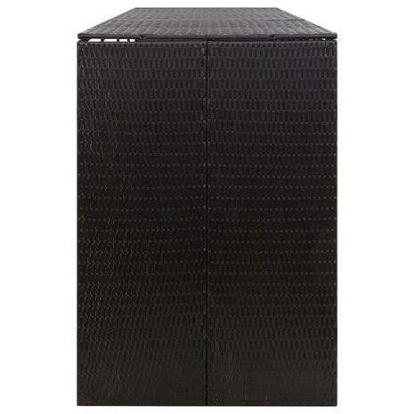 Containerberging viervoudig 274x80x117 cm poly rattan zwart