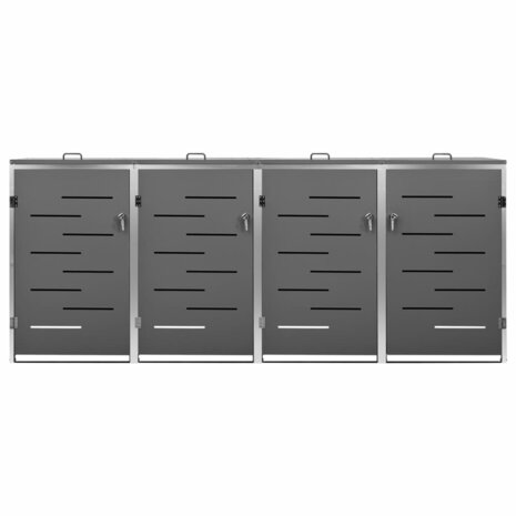 Containerberging vierdubbel 276,5x77,5x112,5 cm roestvrij staal
