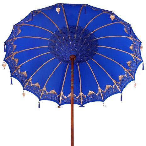Balinese Parasol Blauw 210-220 cm Katoen, massief hout