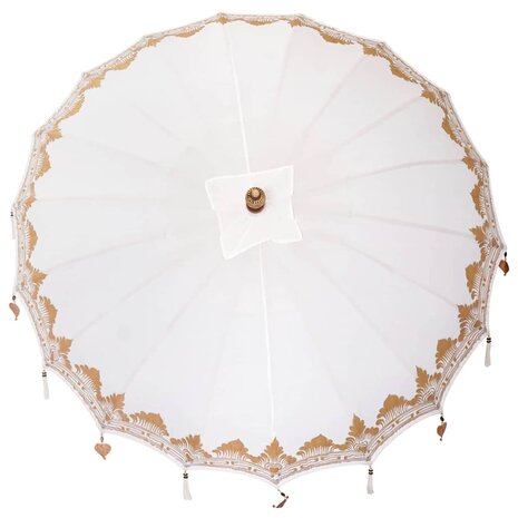 Balinese Parasol Crème 210-220 cm Katoen, massief hout