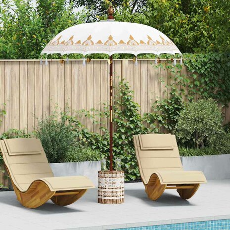 Balinese Parasol Crème 180-190 cm Katoen, massief hout
