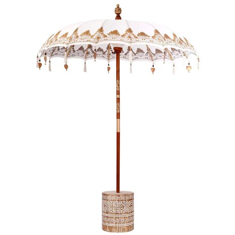 Balinese Parasol Crème 180-190 cm Katoen, massief hout