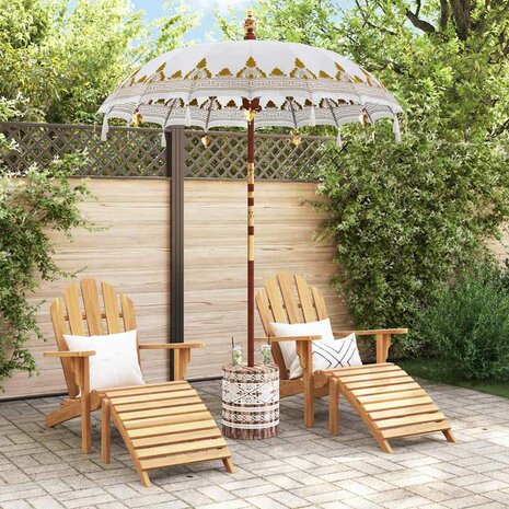 Balinese Parasol Crème 180-190 cm Katoen, massief hout