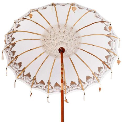 Balinese Parasol Crème 180-190 cm Katoen, massief hout