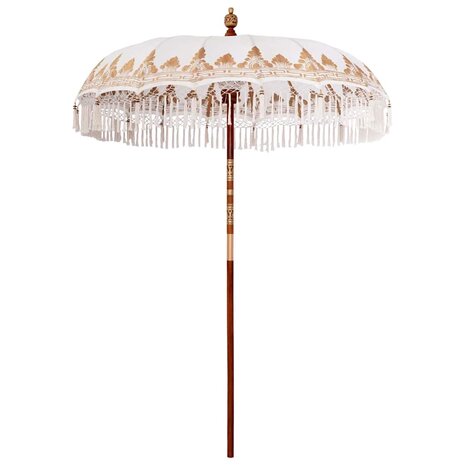 Balinese Parasol 260 Crème 180-190 cm Katoen en massief hout