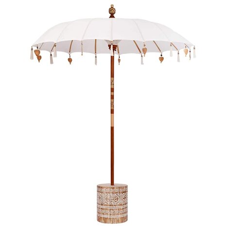 Balinese Parasol Crème 180-190 cm Katoen, massief hout