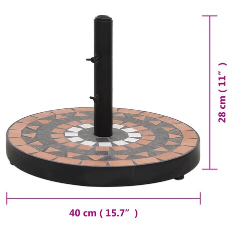 Parasolvoet rond 12 kg terracotta wit