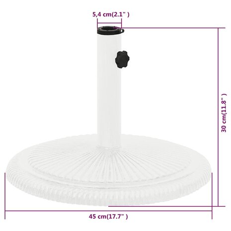 Parasolvoet 45x45x30 cm gietijzer wit
