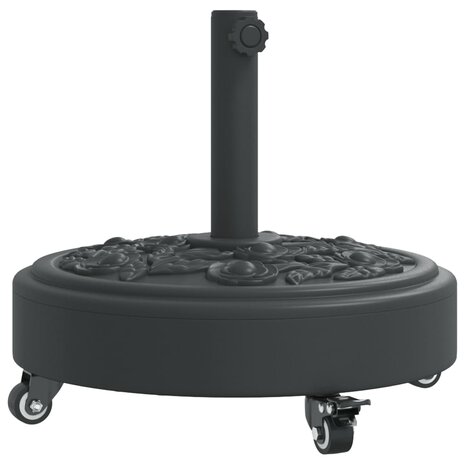Parasolvoet met wielen voor stok van Ø38 / 48 mm 27 kg rond