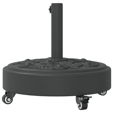 Parasolvoet met wielen voor stok van Ø38 / 48 mm 27 kg rond