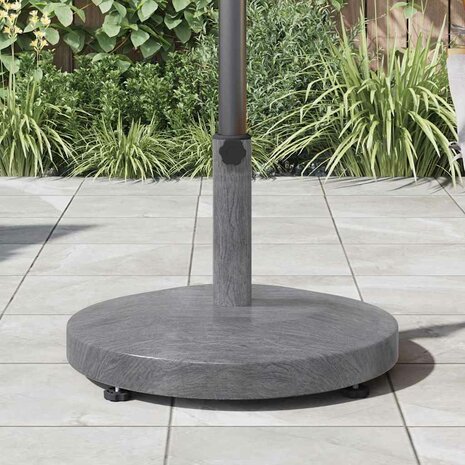 Buiten Parasolvoet Donkergrijze houtlook 48 x 48 x 32 cm