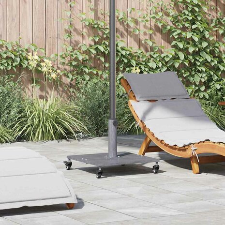 Buiten Parasolvoet Donkergrijze houtlook 45 x 45 x 31 cm Staal