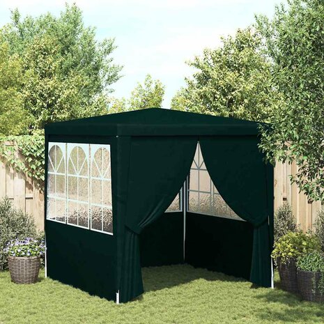 Partytent met zijwanden professioneel 90 g/m² 2x2 m groen